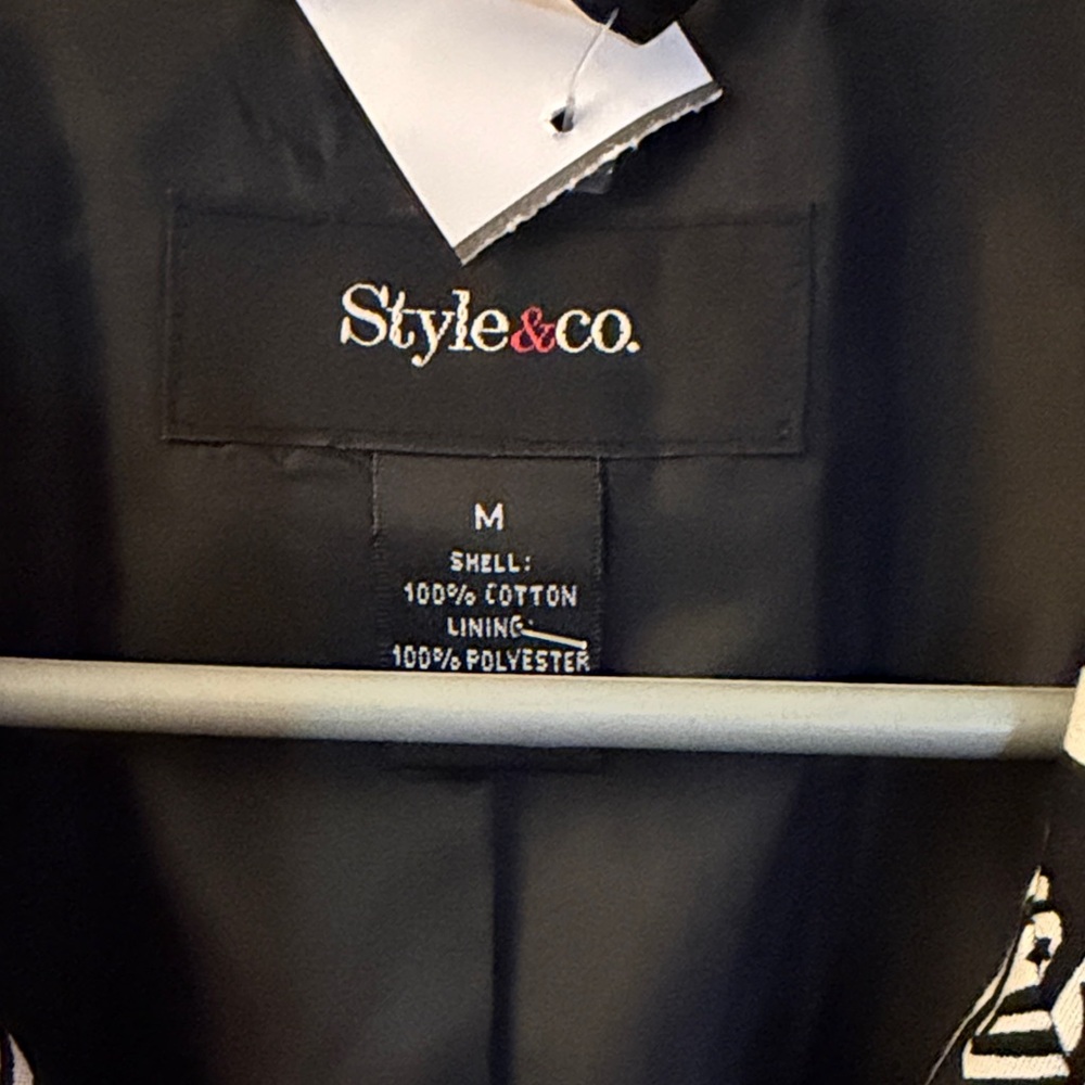 🔥🔥🔥🔥🔥Style & Co. Black and White Trench Coat🔥🔥🔥🔥🔥 - Picture 3 of 6